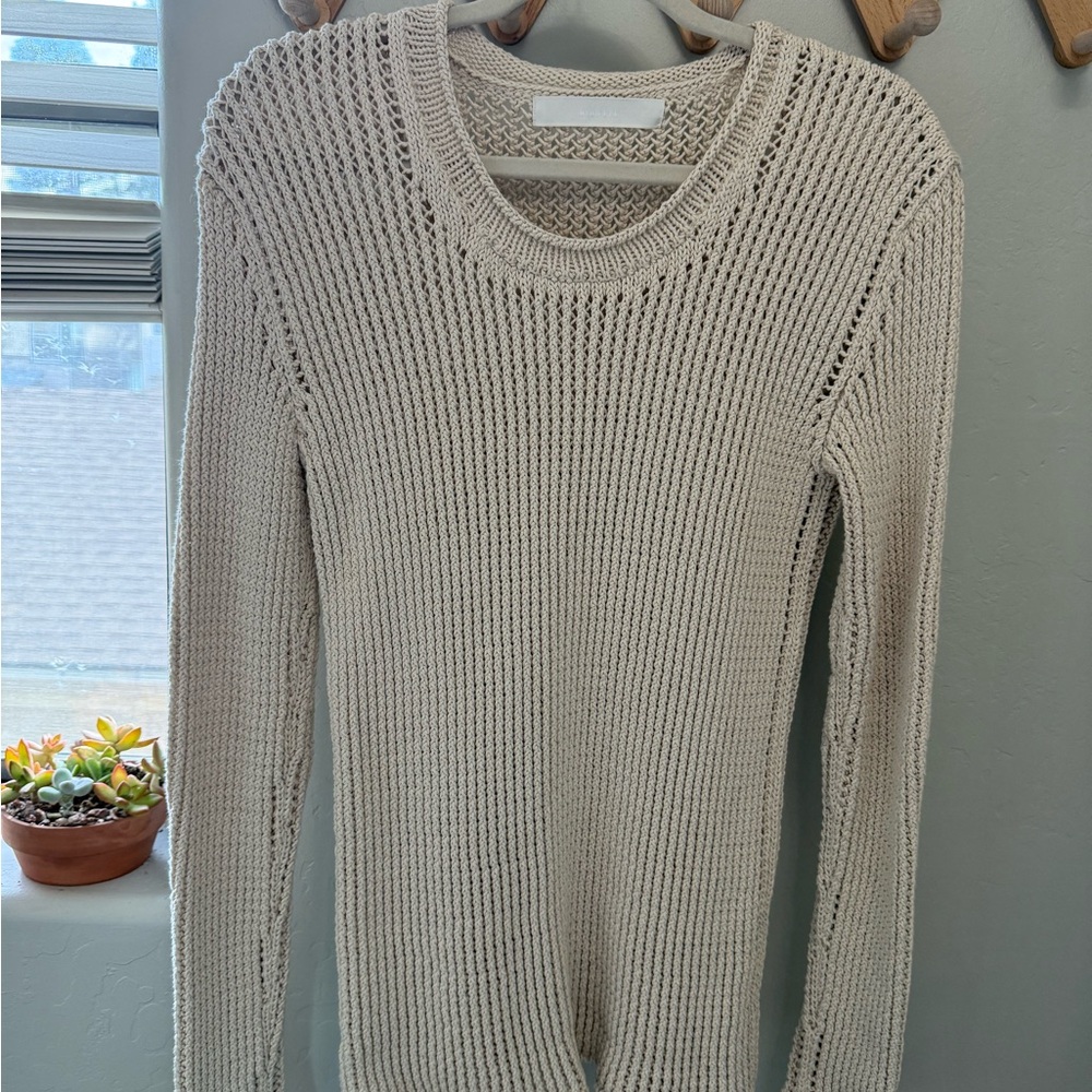 DION LEE grid mesh pullover in ivory Unisex small